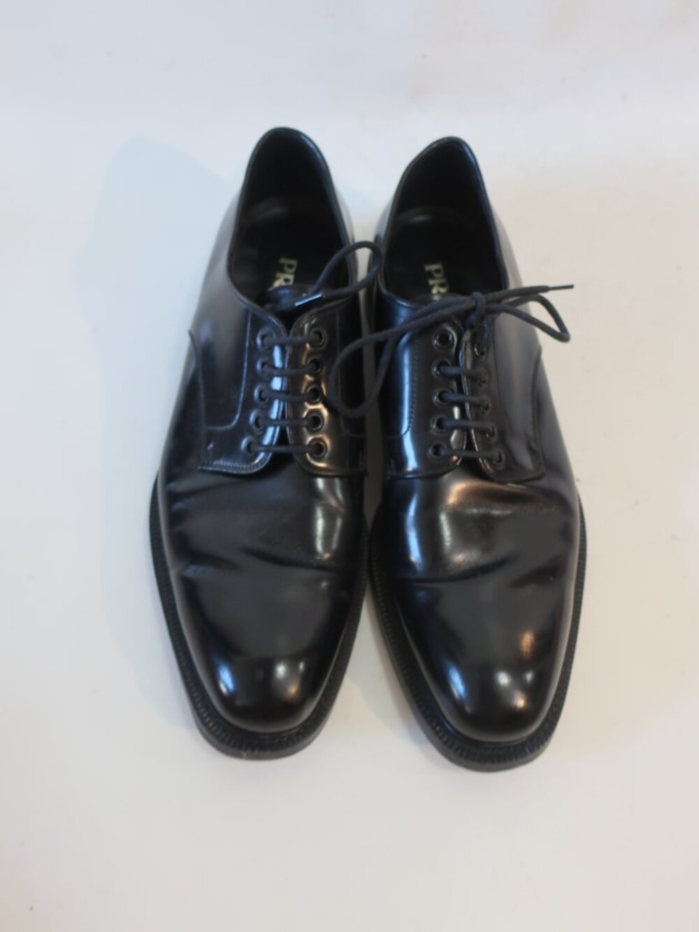 Mens Prada Black Leather Oxford Lace Up Shoes 11 - Picture 3 of 12